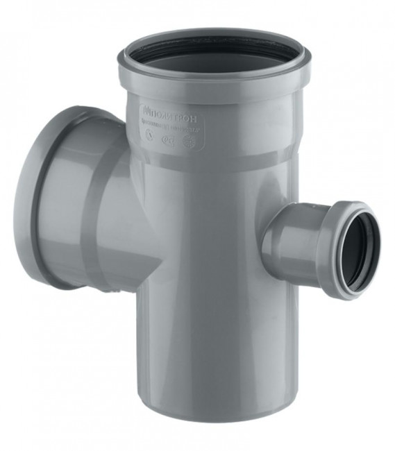 Крестовина внутренняя для канализационных труб двух плоскостная прямая Ø110х110х50мм 90°