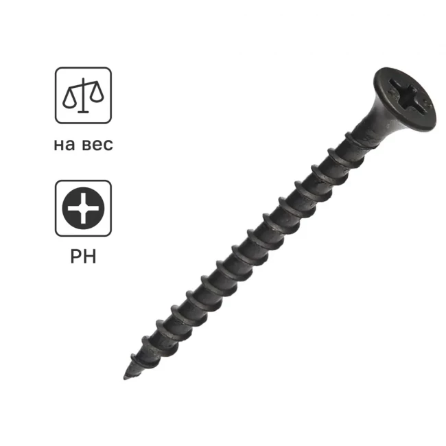 Саморез чёрный по дереву