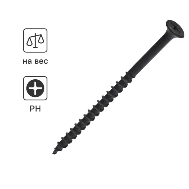 Саморез чёрный по дереву