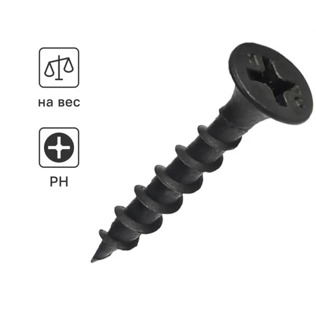 Саморез чёрный по дереву