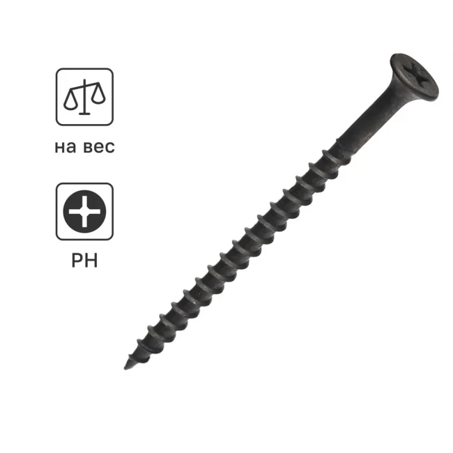 Саморез чёрный по дереву