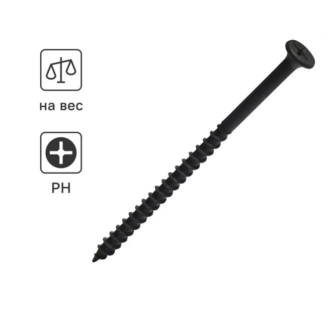 Саморез чёрный по дереву