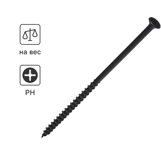 Саморез чёрный по дереву