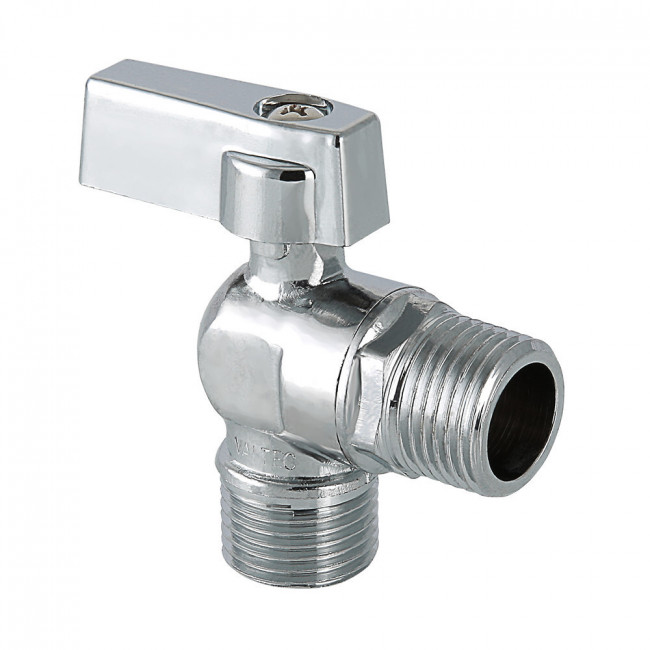 Кран шаровой угловой для сантехнических приборов  1/2"х3/4" н/н ручка-флажок