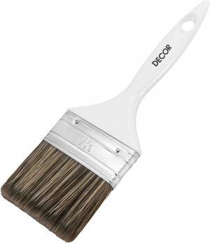 Кисть плоская PROFI для лака темная синтет. щетина, пластиковая ручка DECOR