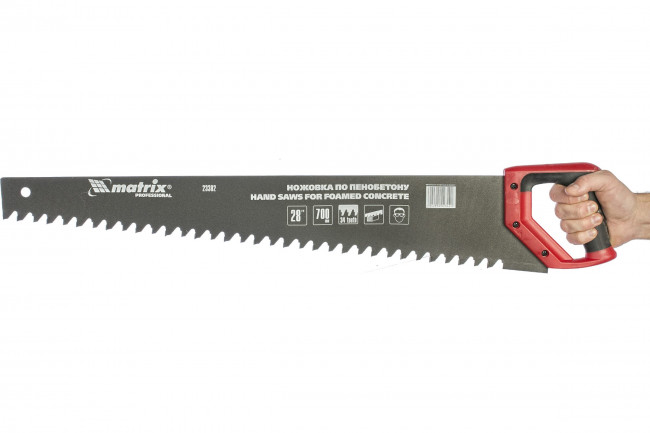Ножовка по пенобетону защитное покрытие твердосплавные напайки на зубья, 2-х комп. рук-ка Matrix