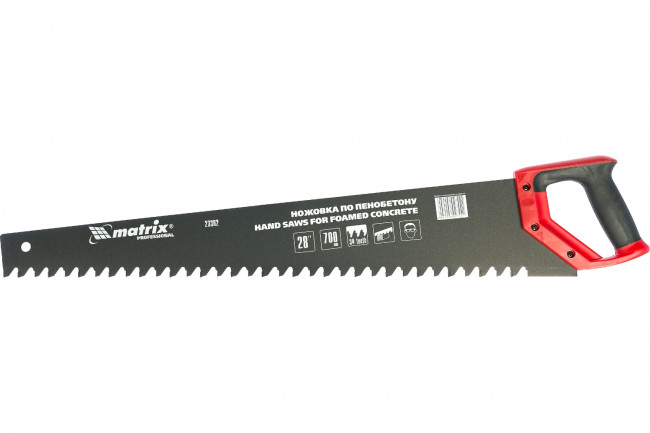 Ножовка по пенобетону защитное покрытие твердосплавные напайки на зубья, 2-х комп. рук-ка Matrix