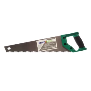 Ножовка по сырой древесине 400мм прямой крупный зуб Runex Green