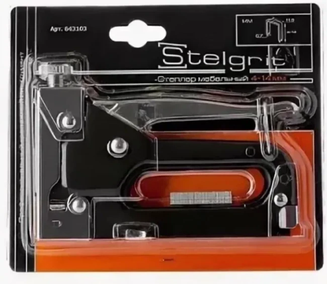 Степлер мебельный для скоб 4-14х0,7мм STELGRIT